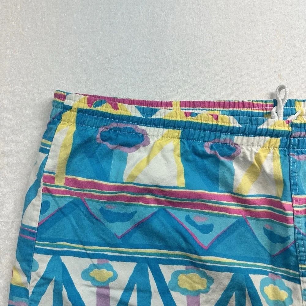 Beach Scene  Shorts Men's XL Geometric Light Blue  Cotton‎